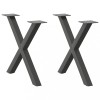 VidaXL Picioare pentru măsuță de cafea &icirc;n formă de X, 2 buc., antracit, 60x(42-43) cm, oțel 4012902