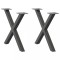 vidaXL Picioare pentru măsuță de cafea &icirc;n formă de X, 2 buc., antracit, 60x(42-43) cm, oțel 4012902