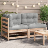Canapea de gradina cu 2 locuri, cu perne, lemn masiv pin GartenMobel Dekor, vidaXL