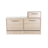 Pantofar Hol GN Iana Stejar Alb, PAL, 94.5x31x56.5 cm, 12 Perechi Pantofi, Bancuta cu Sezut Piele Ecologica