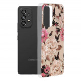 Techsuit - Marble Series - Samsung Galaxy A53 5G,roz cu flori