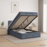 Cumpara ieftin Pat ottoman cu saltea Gri inchis 120 x 200 cm Catifea