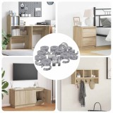 vidaXL Șuruburi cu &icirc;ncuietoare tip cam 12 pcs Argintiu 15 x 11,5 mm 864359