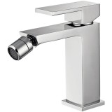 Baterie bideu Idrobric Zoe, crom lucios, cartus ceramic &Oslash; 25 mm, set ventil scurgere cu click-clack 1&rdquo;1/4 plastic, racord flexibil inox 3/8F 35 cm, ki