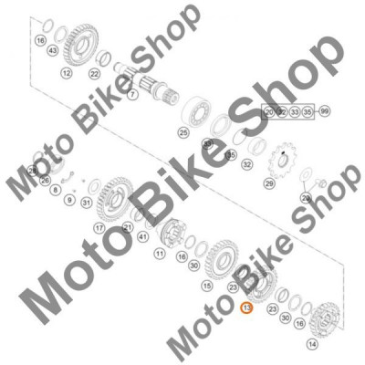 MBS Pinion ax secundar 4.G. Z=26, KTM 250 SX-F 2013-2015, Cod Produs: 77733214000KT foto