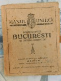 Municipiul Bucuresti si imprejurimile-Planul Unirea-Intocmit de Institutul Cartografic Unirea Brasov