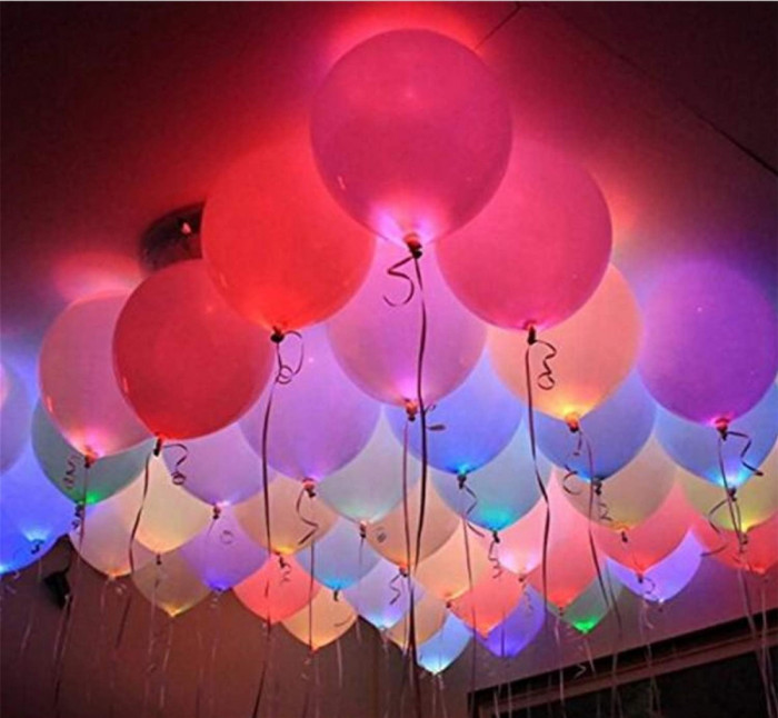 ANME 40 de bucăți cu LED-uri aprinse baloane albe cu lumini albe care nu clipesc