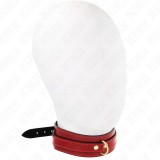 Kink Collar &amp; Gag-Colier Reglabil Bordeaux cu Detalii Aurii