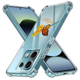 Husa antisoc pentru xiaomi redmi note 14s - airbag tpu, col&Egrave;uri ranforsate- butterfly galben