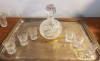 SERVICIU DIN CRISTAL DE BOEMIA PENTRU SERVIT LICHIOR-DECANTOR+6 PAHARE-CEHOSLOVACIA ANII 70