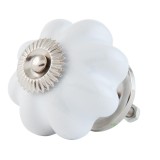 Cumpara ieftin Set 4 butoni mobila ceramica alba 4 cm