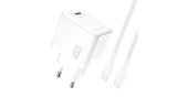 &Icirc;ncărcător de perete Dudao A28C 45W GaN + Cablu USB-C - Alb