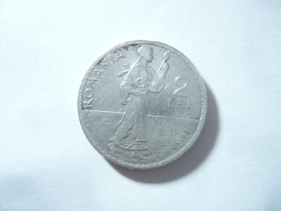 Moneda 2 lei 1911 Carol I argint , cal.F.Buna foto