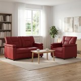 Set de canapea 2 pcs Rosu Vin Piele artificiala