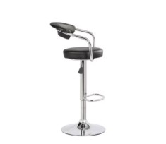 Scaune bar (set) Saturn, cromat, piele eco, negru foto