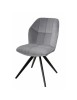 Scaun de living si bucatarie KL Mirco, metalic, tapitat cu stofa,100 kg, 47.5x63x89.5 cm, gri deschis