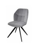 Scaun de living si bucatarie KL Mirco, metalic, tapitat cu stofa,100 kg, 47.5x63x89.5 cm, gri deschis