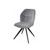 Scaun de living si bucatarie KL Mirco, metalic, tapitat cu stofa,100 kg, 47.5x63x89.5 cm, gri deschis