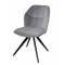 Scaun de living si bucatarie KL Mirco, metalic, tapitat cu stofa,100 kg, 47.5x63x89.5 cm, gri deschis