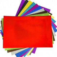 Carton multicolor cu sclipici pentru activitati crafts,A4,10 culori set