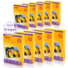 Set 10 topuri hartie foto Glossy, 230 g Kodak 4R, pachet 500 coli