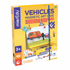 Joc puzzle magnetic de arta si asociere - Vehicule