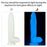 Dildo Clasic Fosforescent Lumino Play, Alb, 25 cm, Lovetoy