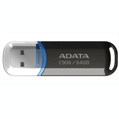 MEMORIE USB 2.0 ADATA 64 GB cu capac carcasa plastic negru AC906-64G-RBK foto