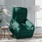 vidaXL Fotoliu rabatabil de masaj, cu ridicare, verde &icirc;nchis, textil 3205334