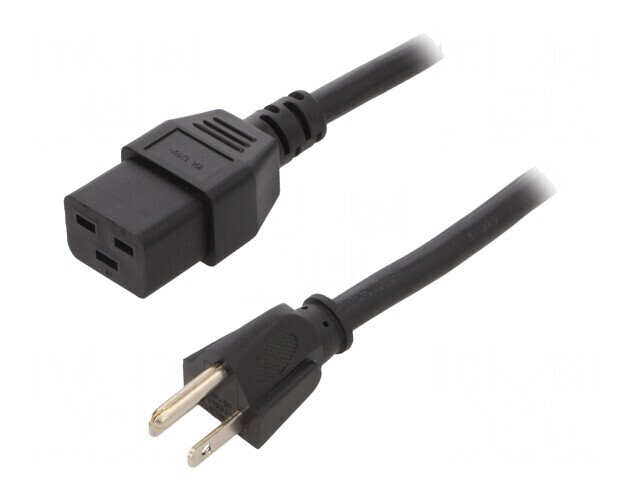 Cablu Alimentare IEC C19 la NEMA 5-15 2,5m Negru