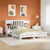 Cumpara ieftin Pat cu bibliotecă fără saltea, 180x200 cm, lemn masiv de pin