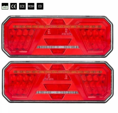 2 x LED 350mm Lumini Lampa Spate Dynamic Intermitente Camion Remorca 12v 24v E9 foto