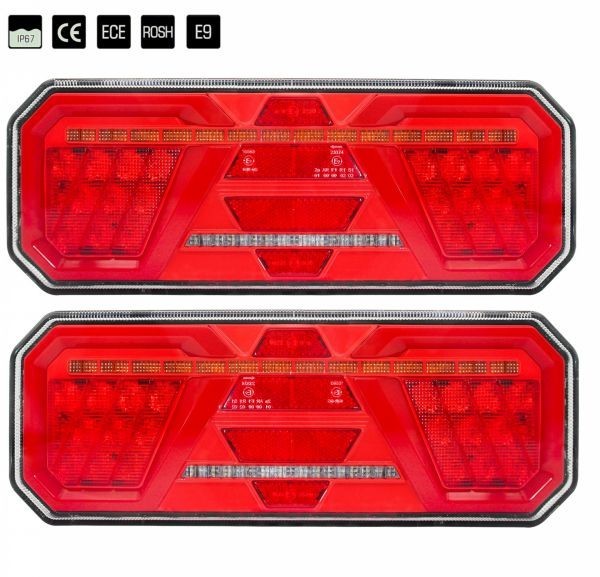 2 x LED 350mm Lumini Lampa Spate Dynamic Intermitente Camion Remorca 12v 24v E9