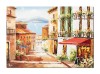 Tablou peisaj citadin mediteranean pictat manual, TIHNA, 70x50cm ulei pe panza, Magistral