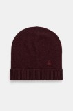 United Colors of Benetton pălărie din amestec de l&acirc;nă culoarea bordo, 122HDA013