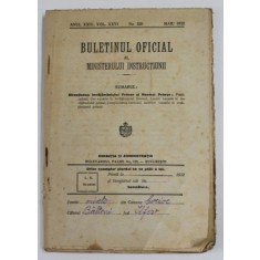 BULETINUL OFICIAL AL MINISTERULUI INSTRUCTIUNII , ANUL XXIV , VOLUMUL XXVI , NO. 520 , MAI , 1922