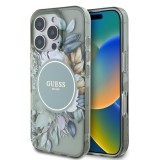 Husa pentru iPhone 16 Pro Max - Guess IML Flower &amp; Tonal Circle MagSafe (GUHMP16XHFWBDCEN) - Green