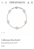 BRATARA ARGINT 925 + Perle - TIFFANY&amp;CO - Elsa Peretti - 760E !