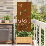 vidaXL Ecran de intimitate pentru grădină Traforaj Ruginit 50 x 140 cm