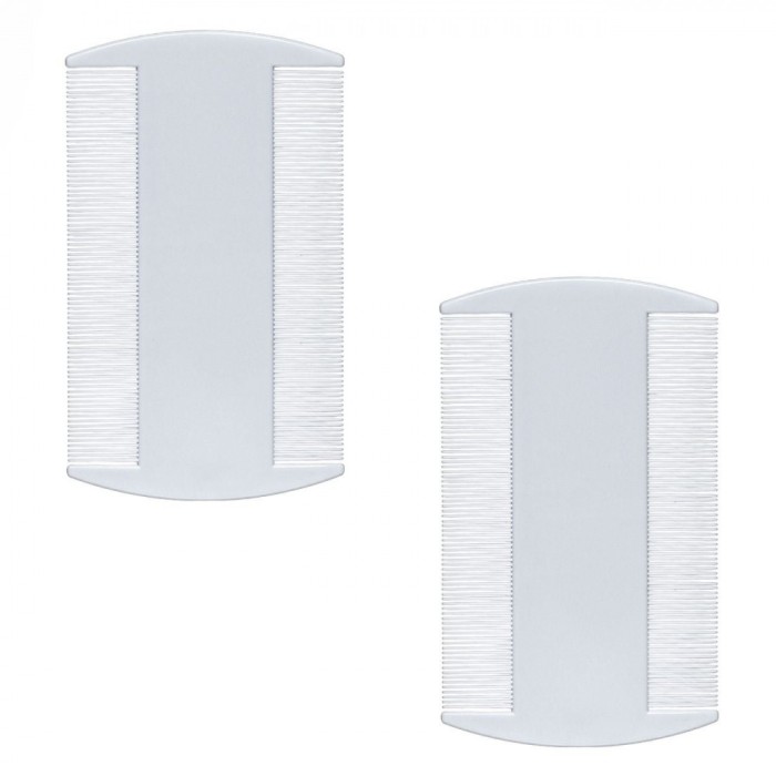 Pieptene Paduchi, Set 2 Bucăți, Plastic, Alb