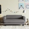 VidaXL Canapea copii cu taburet gri 100x50x30cm piele ecologică 3196417