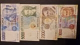 Set Bancnote Italia: 1000, 2000, 5000, 10000 Lire - Numismatică Italia