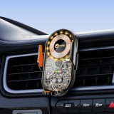 Lemontti Suport Auto cu incarcare Wireless, 15W, deschidere automata prin senzor infrarosu, prindere la ventilatie, cablu Type-C inclus, Transparent N