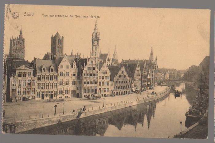 CPIB 23924 - CARTE POSTALA - GAND. VEDERE PANORAMICA A CHEIULUI HERBES, BELGIA, CIRCULATA, 1915, STAMPILA