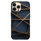 Husa compatibila cu Apple iPhone 11 Pro Max model abstract shapes on blue wall, Silicon, TPU, Viceversa, Transparent, Carcasa