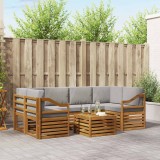 vidaXL Set de canapele de exterior 7 pcs Gri natural și deschis 3374466