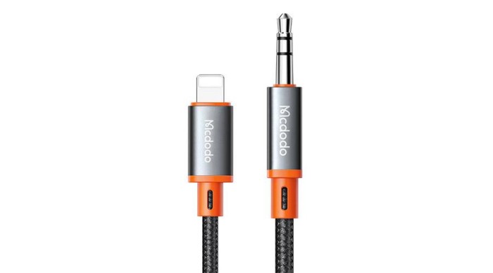 Mcdodo CA-0890 Cablu Lightning la mini-jack AUX de 3,5 mm, 1,8 m (negru)