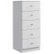 Comoda verticala Cristal cu 5 sertare, MDF, 40x38x94 cm, alb mat Household NewTrend