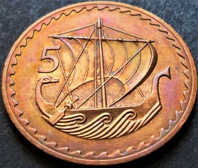 Moneda 5 MILS - CIPRU, anul 1972 *cod 3757 A = RARA + PATINA NATURALA foto