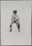 Soldat calare, En Campagne// gravura dupa Ernest Meissonier